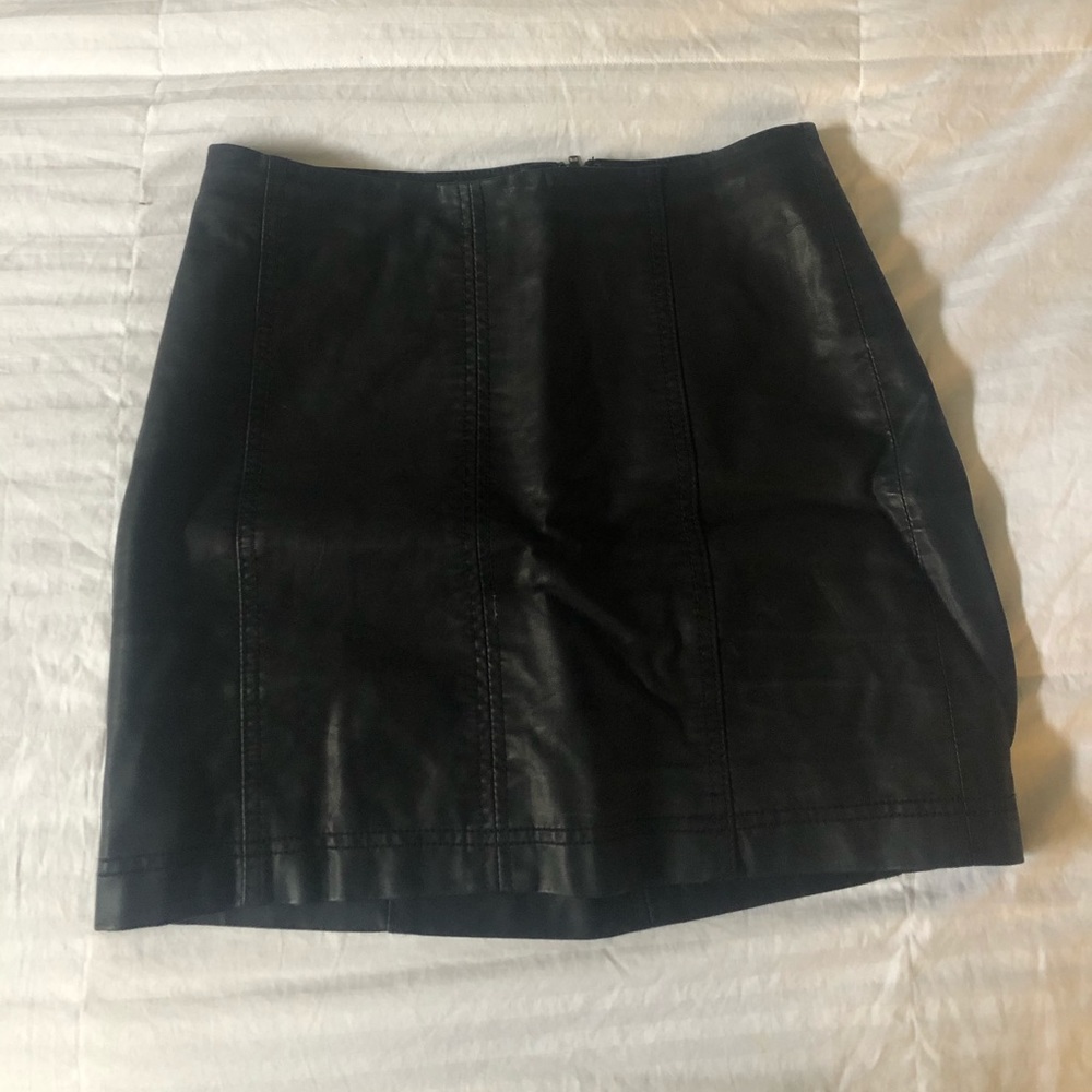 Black Leather Free People skirt